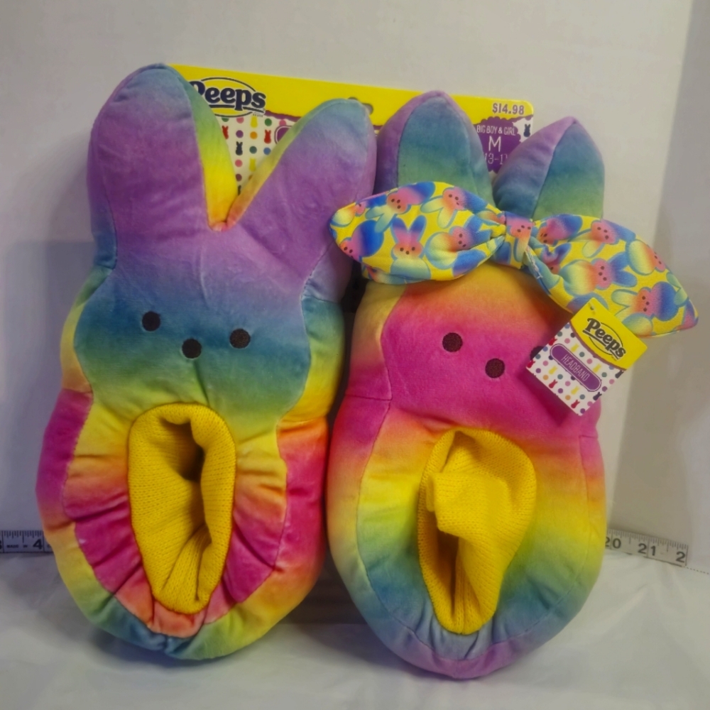 PEEPS SLIPPERS WITH MATCHING HEADBAND SIZE 13-1